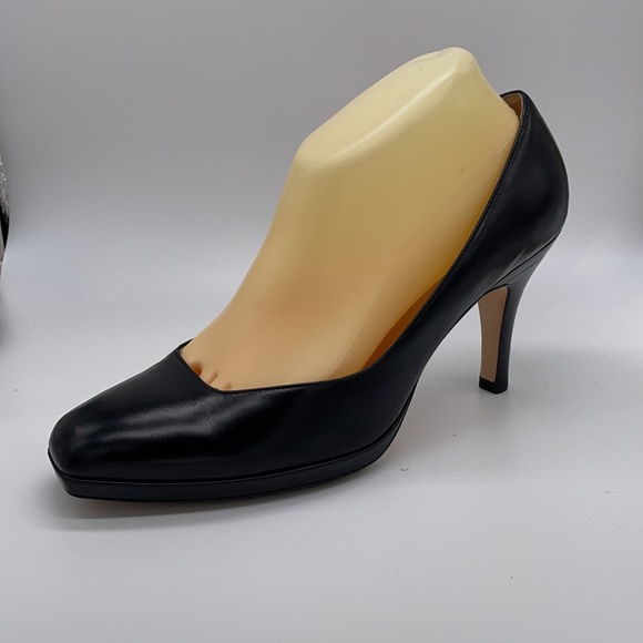 COLE HAAN shoes Black Leather Carma Air Mid Pump Heel - Picture 1 of 14